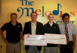 SportsSignup Online Sports Registration presents donation check to Melodies Center